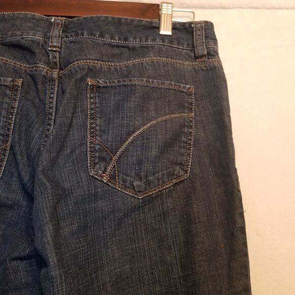 Eddie Bauer 6 Jeans Flannel Lined Straight Leg Dark Wash Workwear Outdoors Chore - Picture 9 of 10